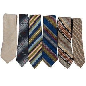 Men's Ties Lot of 6 Vintage Halston Puccini Wembley Regal Regalon Necktie Men